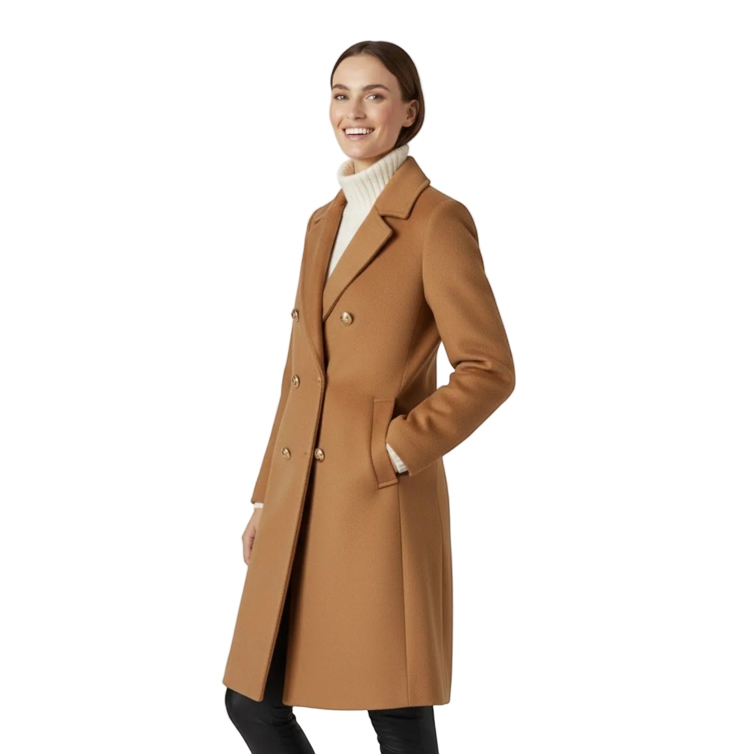 Riche | Cappotto lungo donna incrociato in tweed