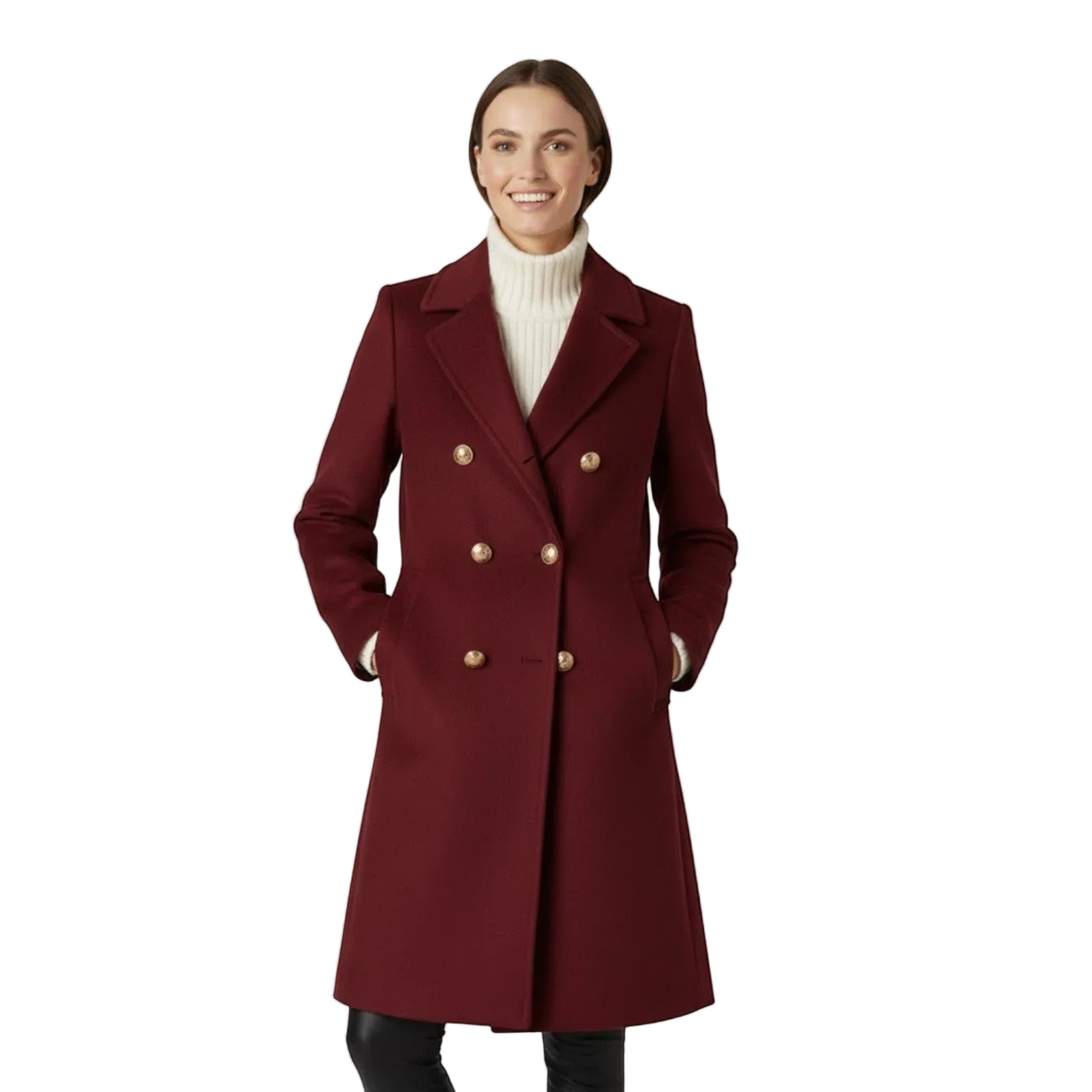 Riche | Cappotto lungo donna incrociato in tweed
