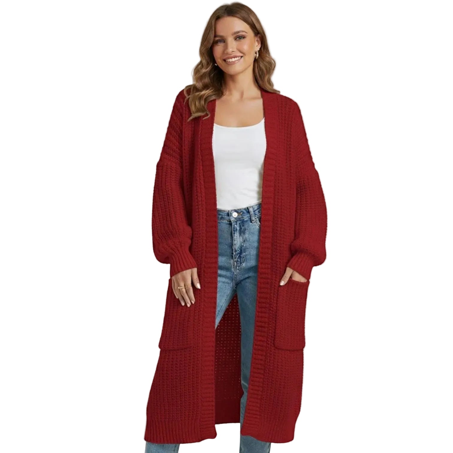 Riche | Cappotto lungo donna in maglia lavorata a maglia