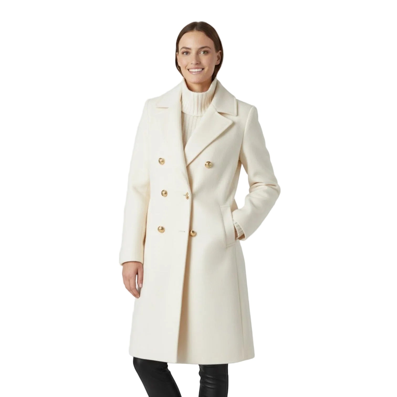 Riche | Cappotto lungo donna incrociato in tweed