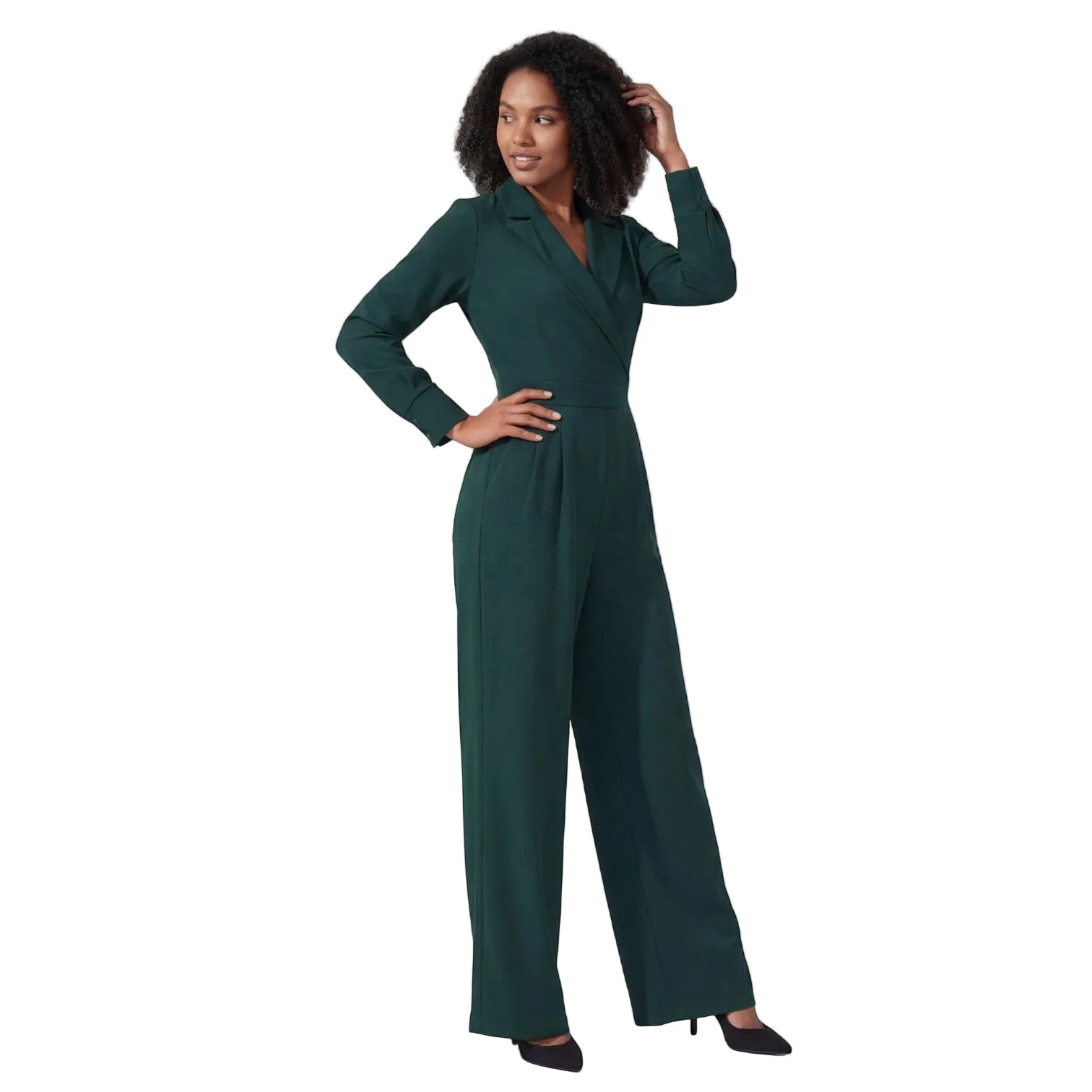 Tuta tailleur donna in tessuto – Vita aderente taglio ampio