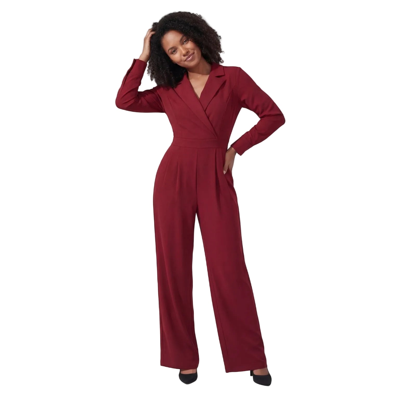 Tuta tailleur donna in tessuto – Vita aderente taglio ampio
