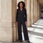 Tuta tailleur donna in tessuto – Vita aderente taglio ampio