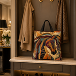 Quilted Tote Bag - Multicolor Mosaic Horse