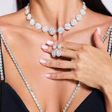 SILVER NECKLACE AND EARRINGS SET