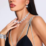 SILVER NECKLACE AND EARRINGS SET