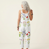 WHITE PRINTED COMFORT JUMPSUIT