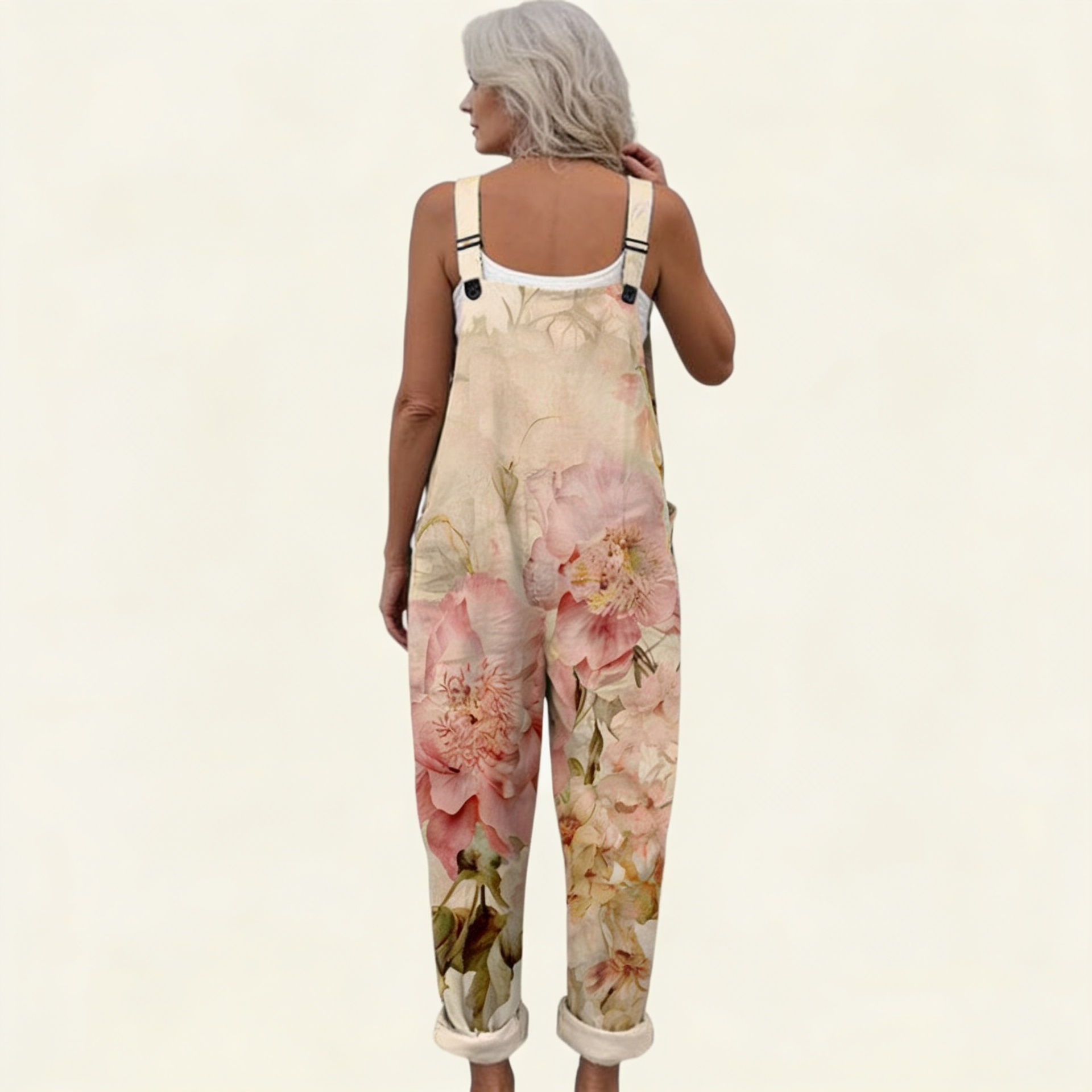 BEIGE PRINTED COMFORT JUMPSUIT