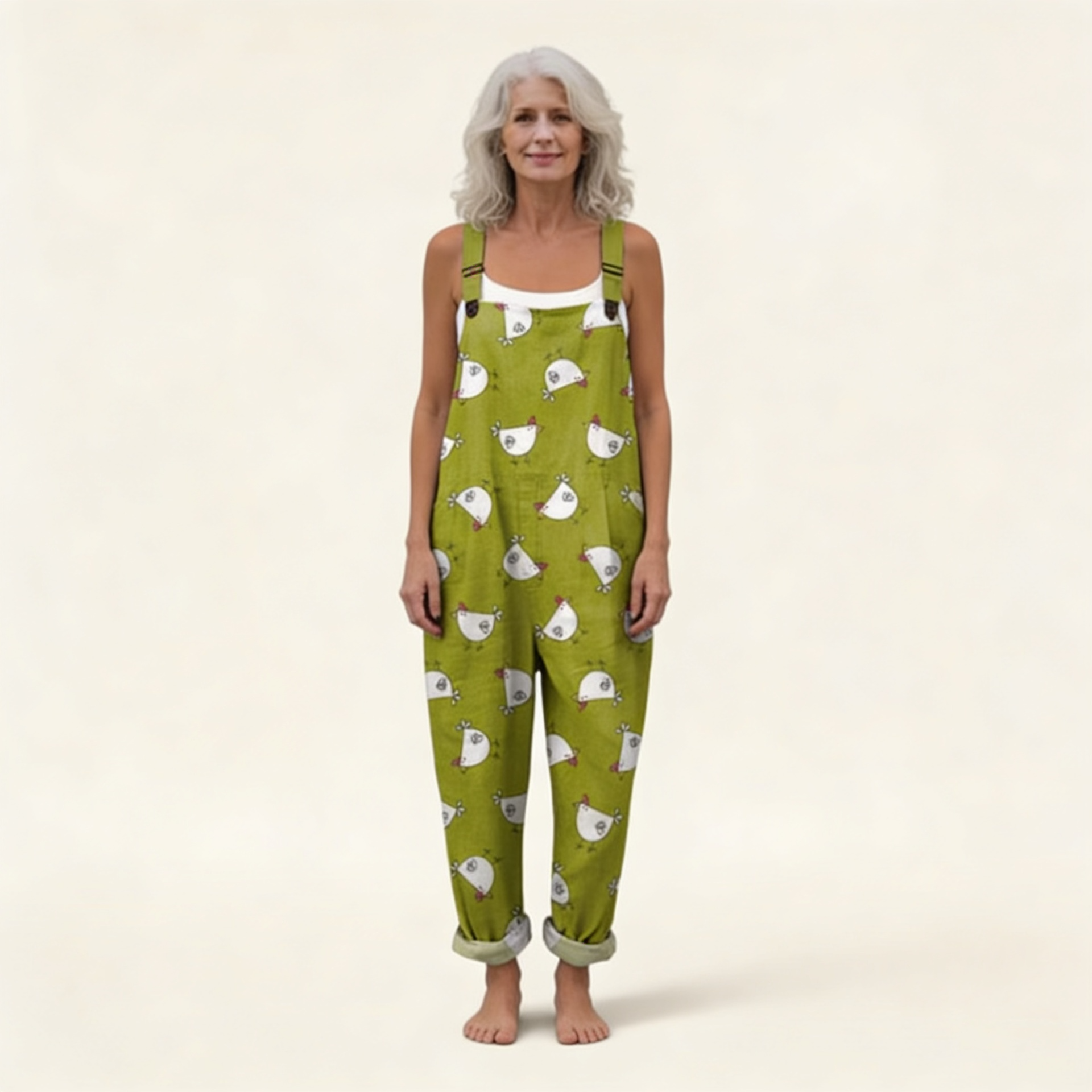 GREEN PRINTED COMFORT JUMPSUIT