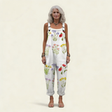 WHITE PRINTED COMFORT JUMPSUIT