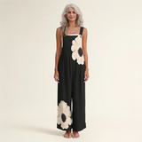 BLACK PRINTED COMFORT JUMPSUIT