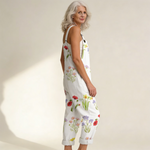 WHITE PRINTED COMFORT JUMPSUIT