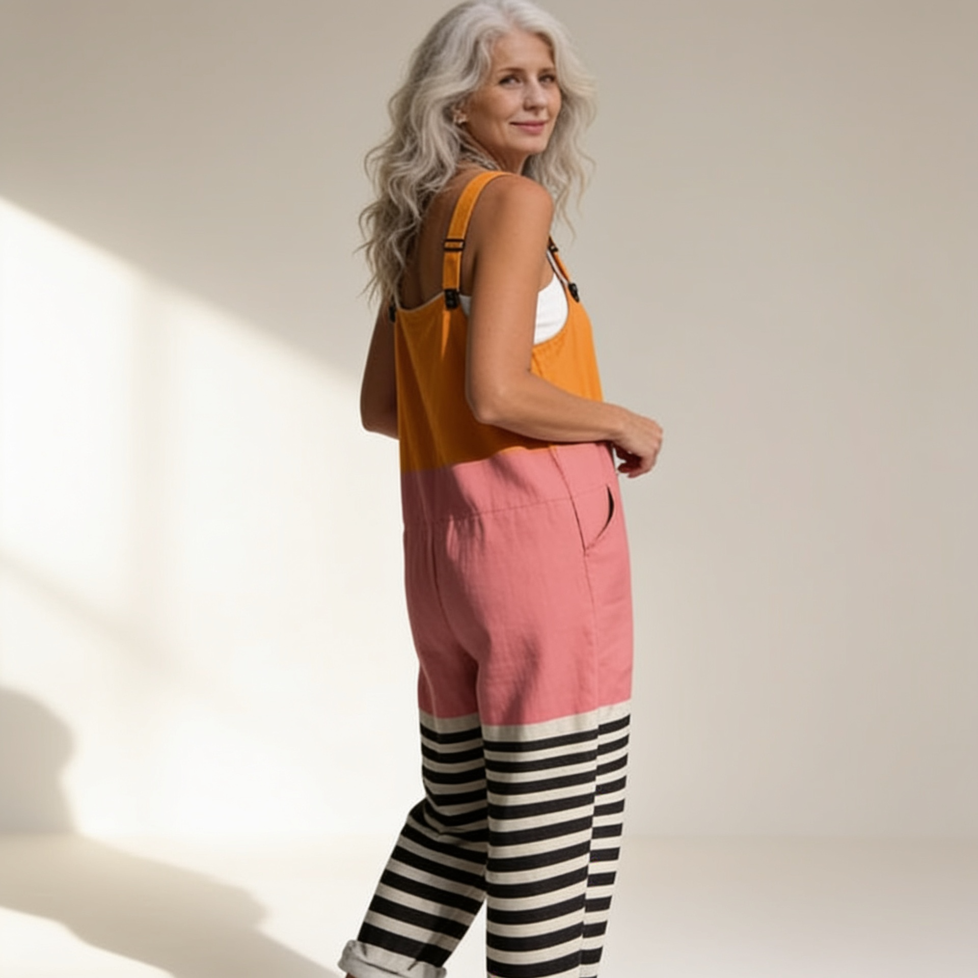 ORANGE, PINK & BLACK PRINTED COMFORT JUMPSUIT