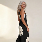 BLACK PRINTED COMFORT JUMPSUIT