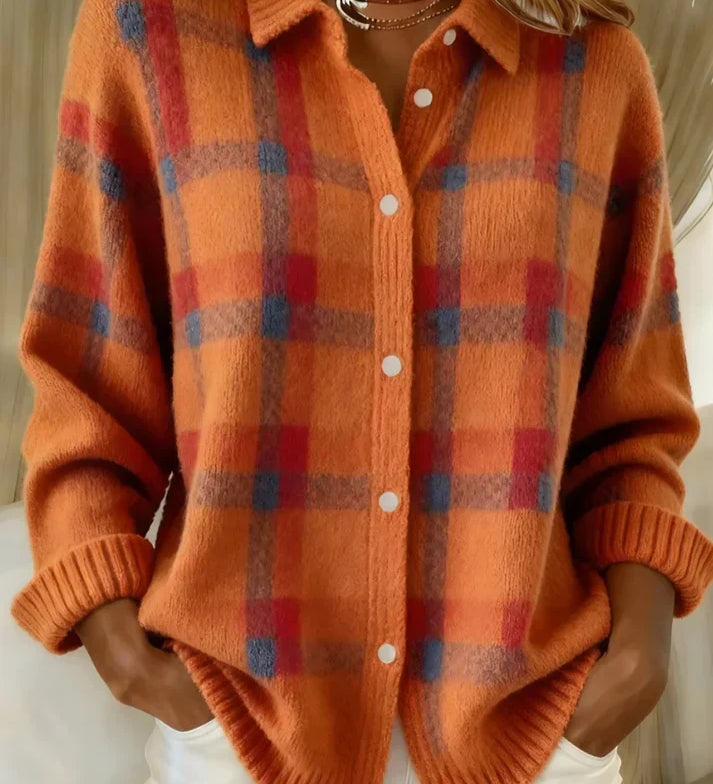 Denise | Plaid Knit Cardigan