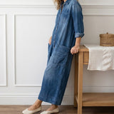 RELAXED WIDE-LEG DENIM JUMPSUIT