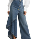 Jeans de Mujer de Cintura Alta, Corte Relajado y Pierna Ancha