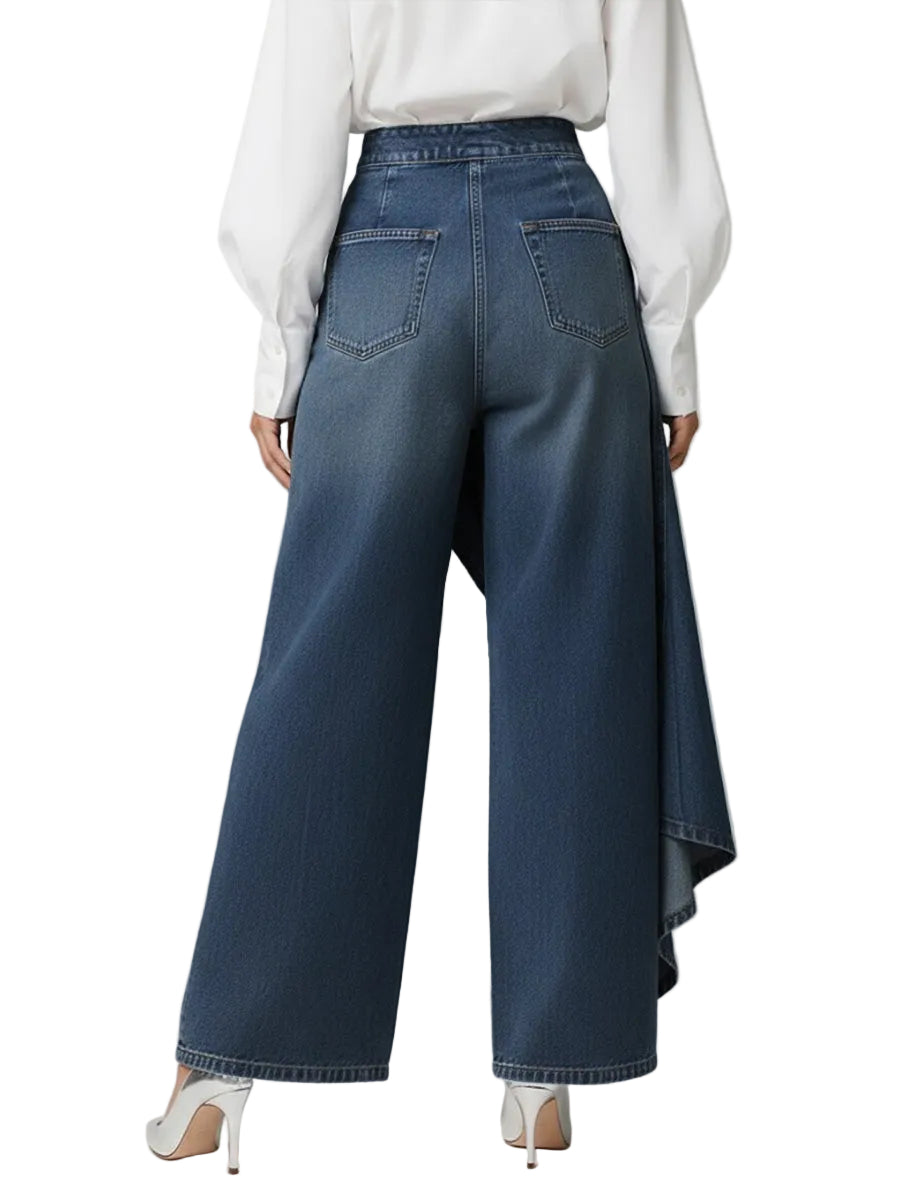 Jeans de Mujer de Cintura Alta, Corte Relajado y Pierna Ancha
