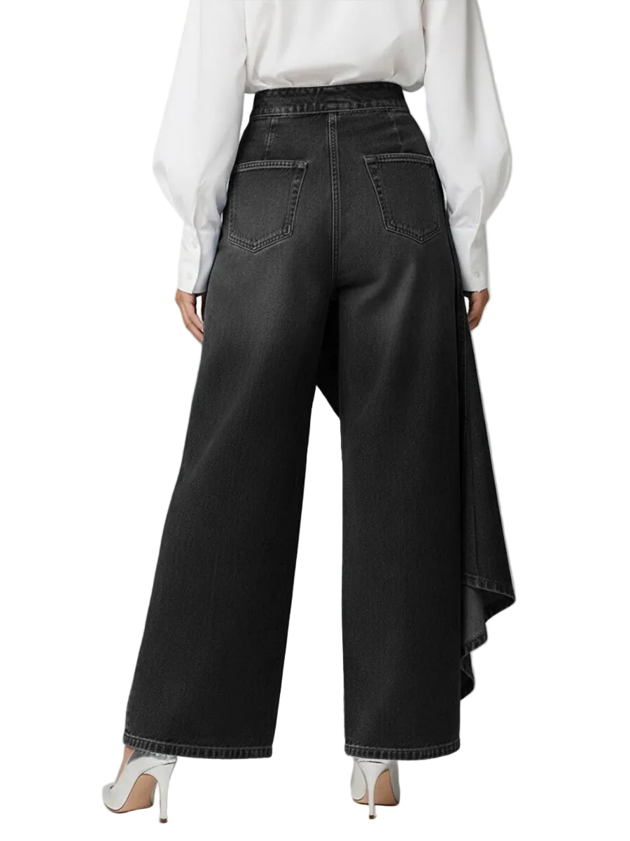 Jeans de Mujer de Cintura Alta, Corte Relajado y Pierna Ancha