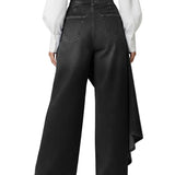 Jeans de Mujer de Cintura Alta, Corte Relajado y Pierna Ancha