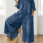 RELAXED WIDE-LEG DENIM JUMPSUIT