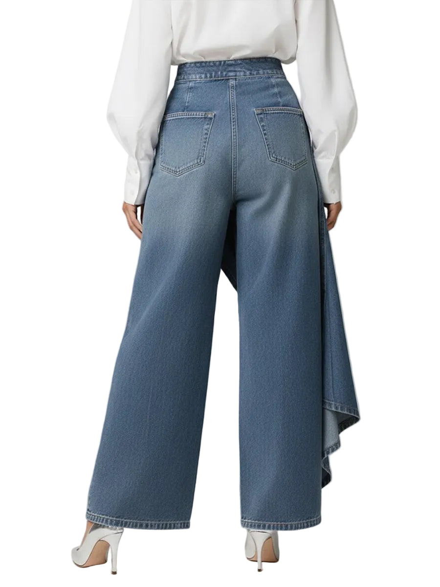 Jeans de Mujer de Cintura Alta, Corte Relajado y Pierna Ancha