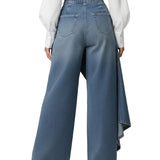 Jeans de Mujer de Cintura Alta, Corte Relajado y Pierna Ancha