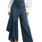 Jeans de Mujer de Cintura Alta, Corte Relajado y Pierna Ancha