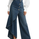 Jeans de Mujer de Cintura Alta, Corte Relajado y Pierna Ancha