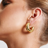 GOLD HOOP EARRINGS WITH ELEGANT SHINE