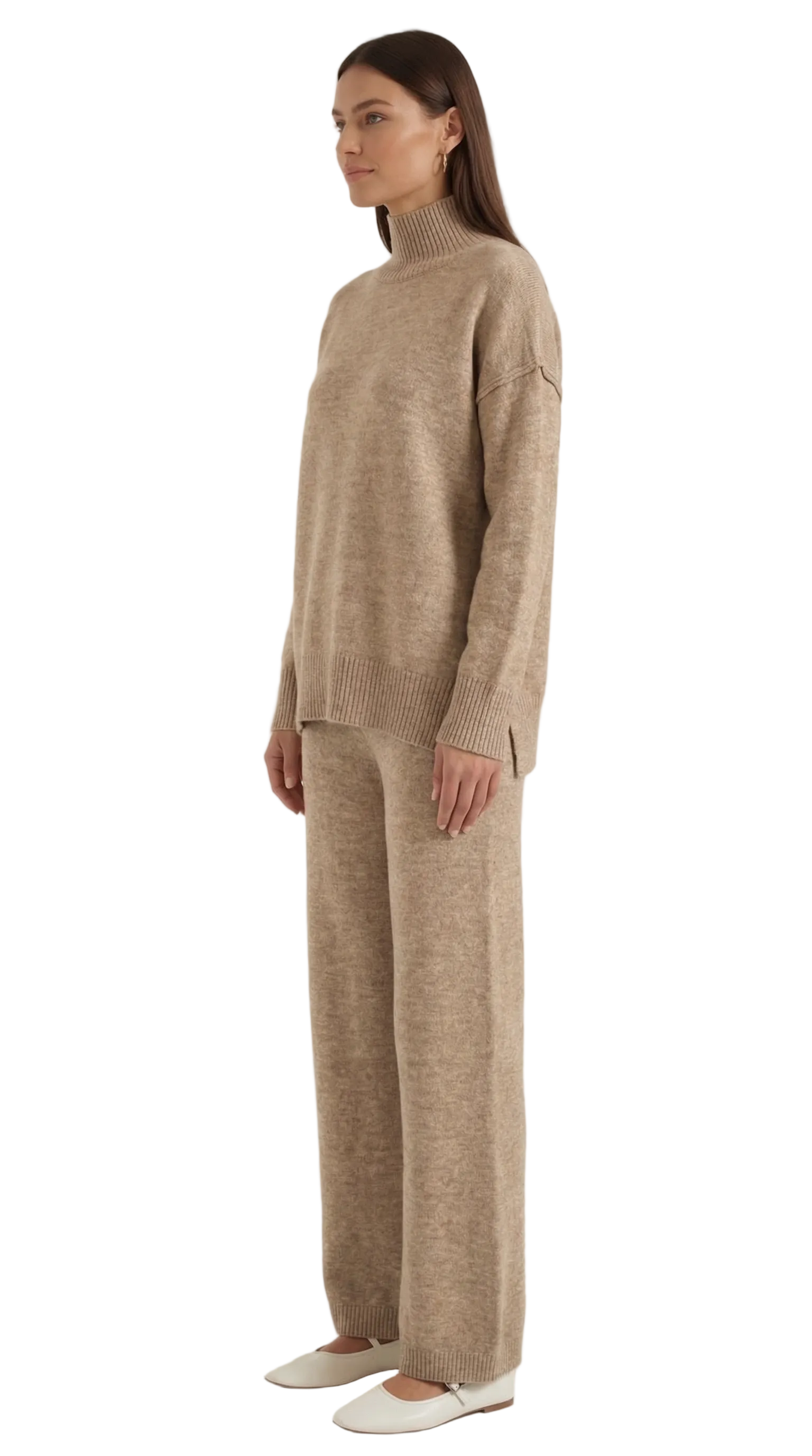 Jean Knit Turtleneck Sweater and Pants Set