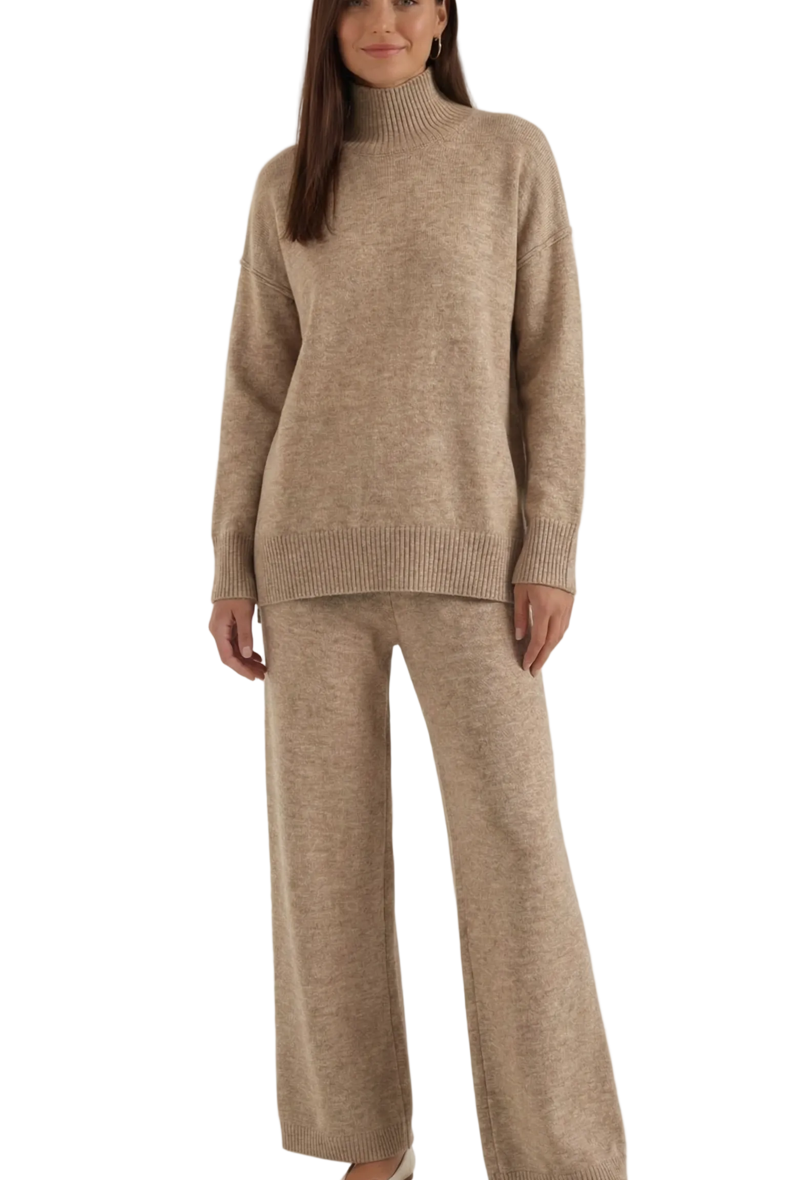 Jean Knit Turtleneck Sweater and Pants Set