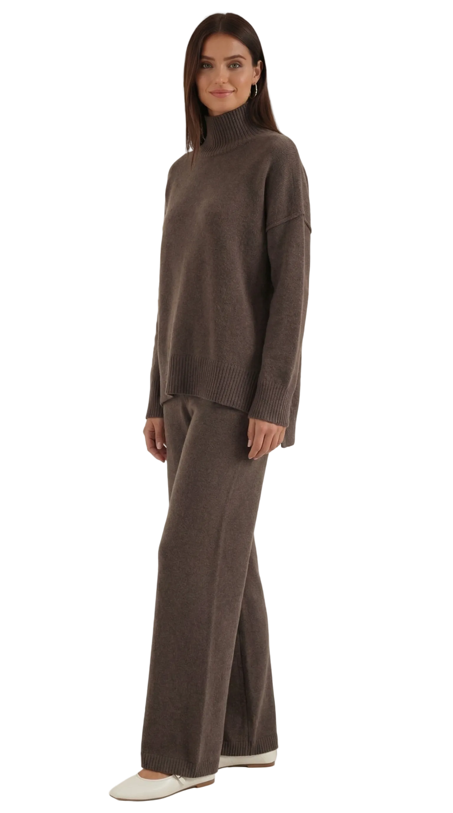 Jean Knit Turtleneck Sweater and Pants Set