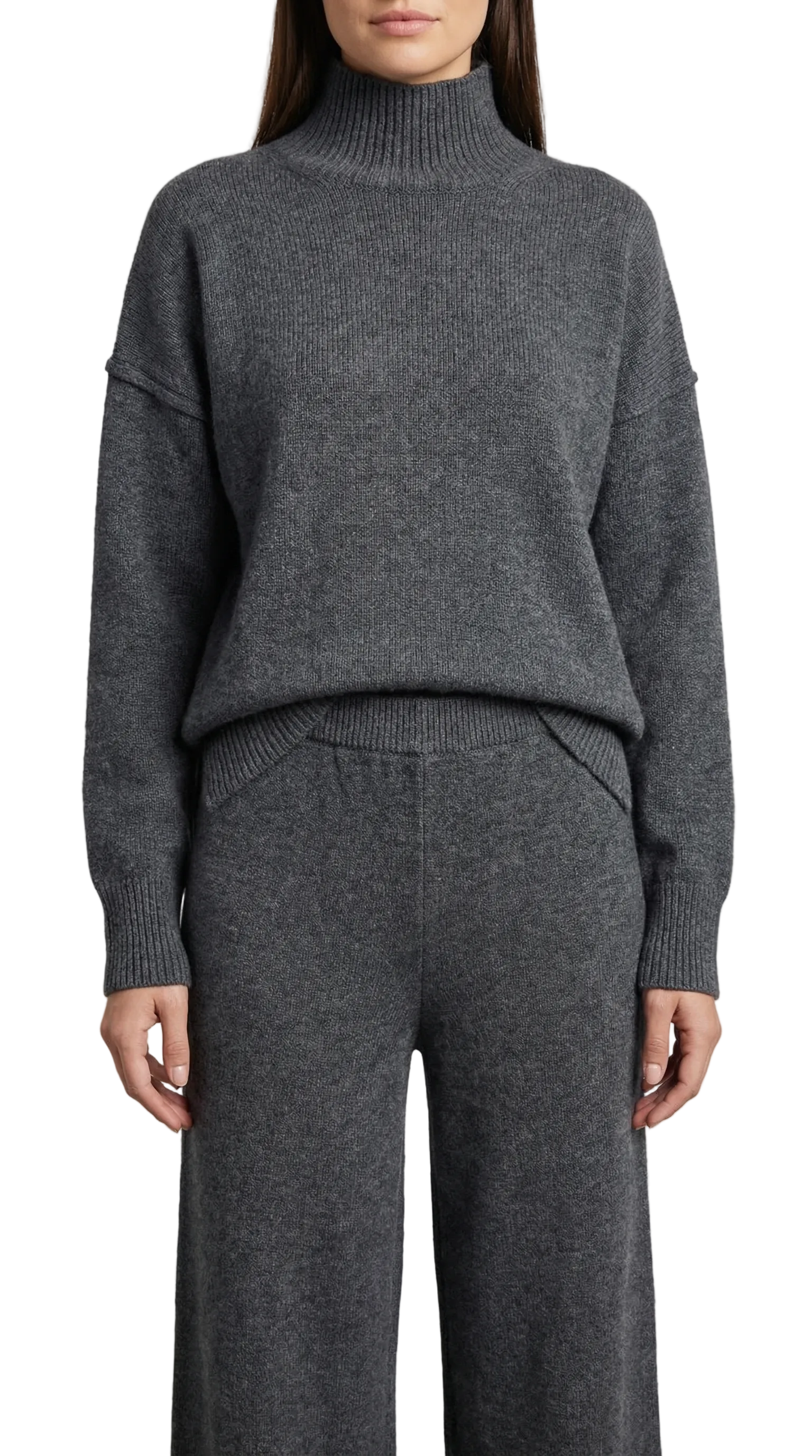 Jean Knit Turtleneck Sweater and Pants Set