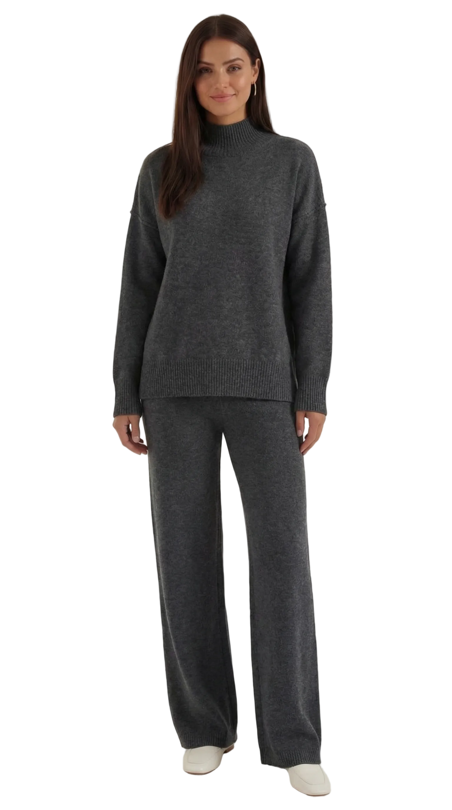 Jean Knit Turtleneck Sweater and Pants Set