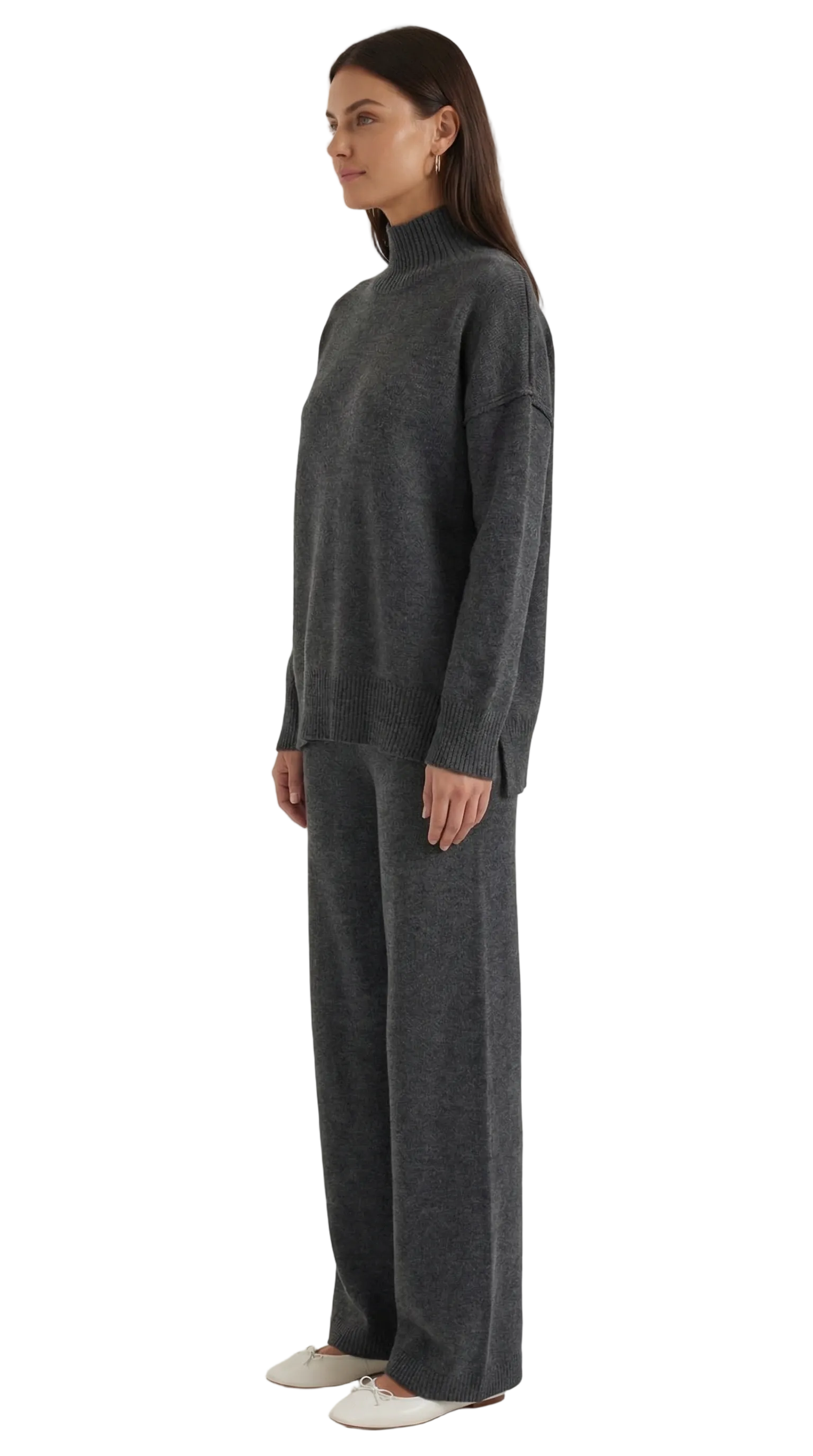 Jean Knit Turtleneck Sweater and Pants Set