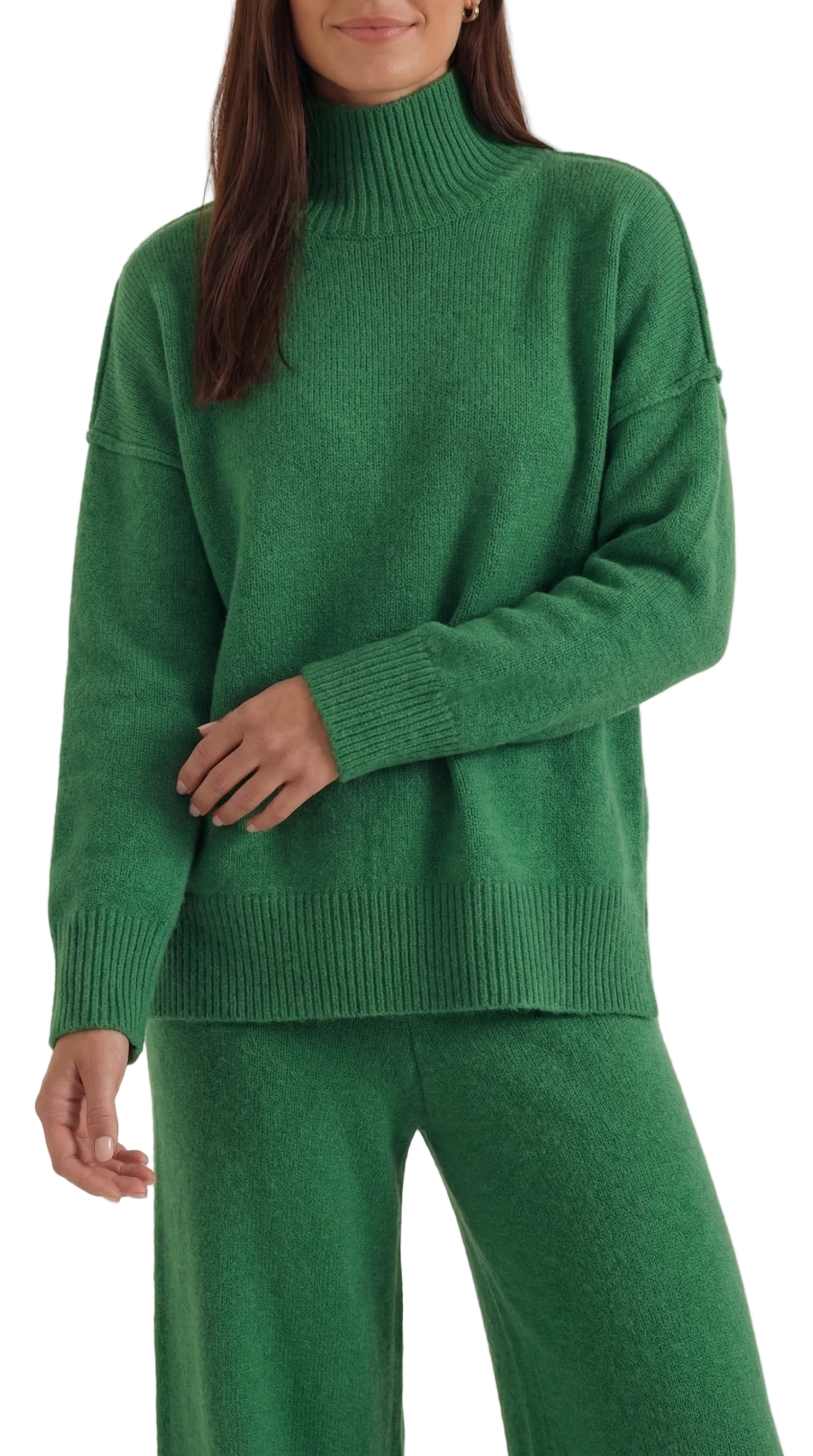 Jean Knit Turtleneck Sweater and Pants Set
