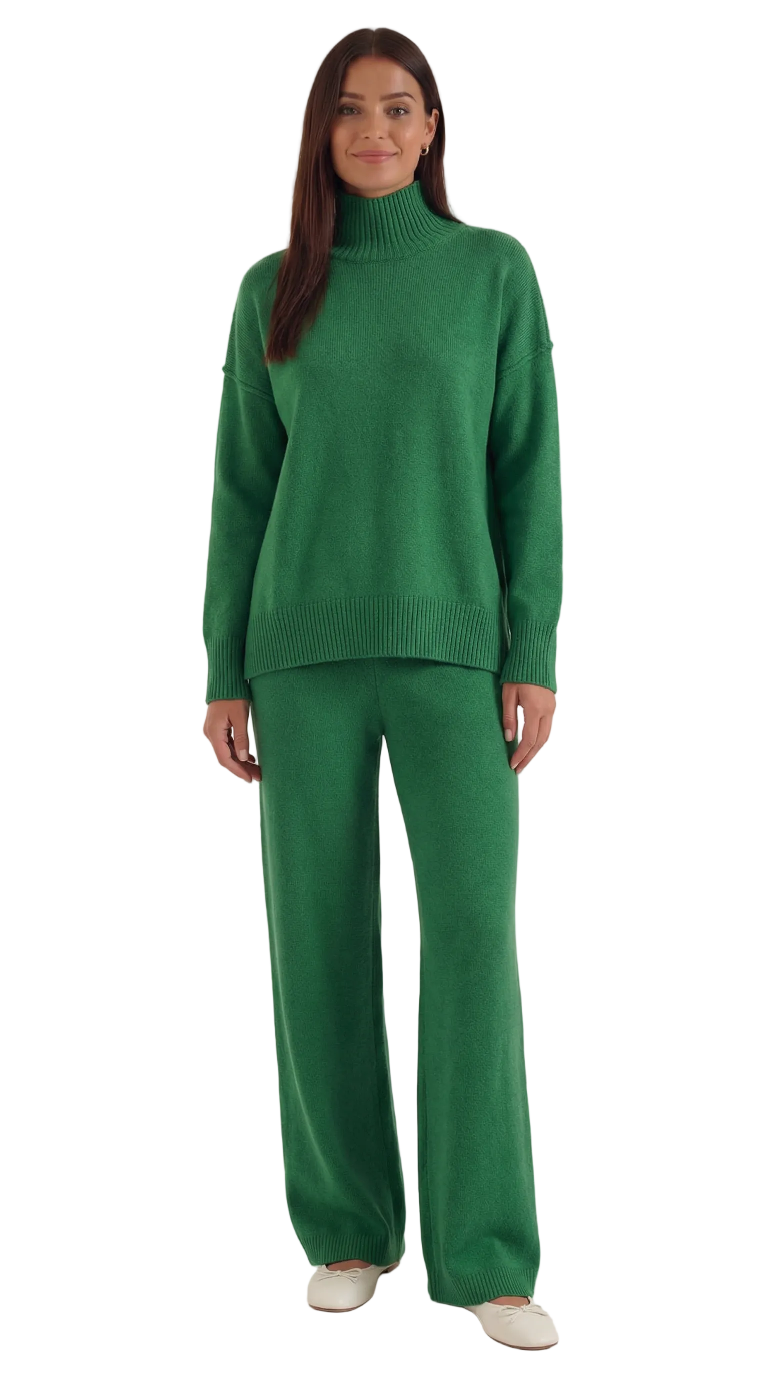 Jean Knit Turtleneck Sweater and Pants Set