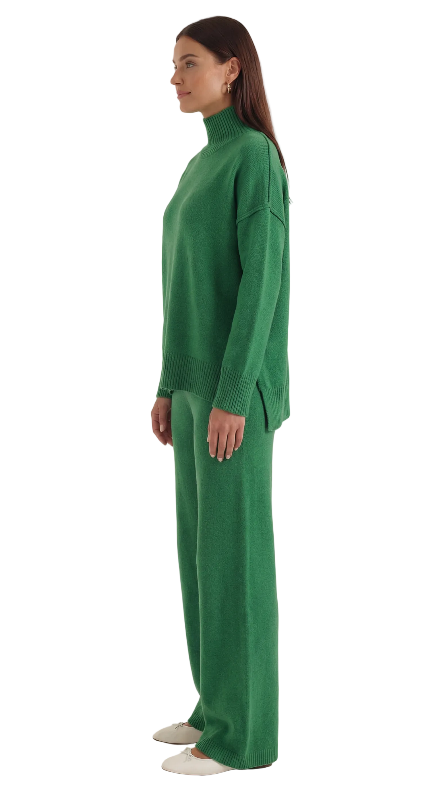 Jean Knit Turtleneck Sweater and Pants Set