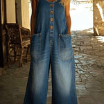 RELAXED BUTTON FRONT DENIM OVERALLS 1