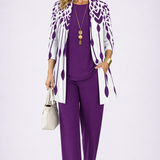 PURPLE & WHITE THREE-PIECE SET
