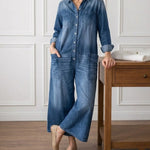 RELAXED WIDE-LEG DENIM JUMPSUIT