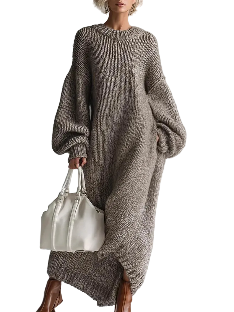 Oversized Knit Maxi Sweater Dress – Cosy Elegance