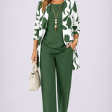GREEN & WHITE THREE-PIECE SET