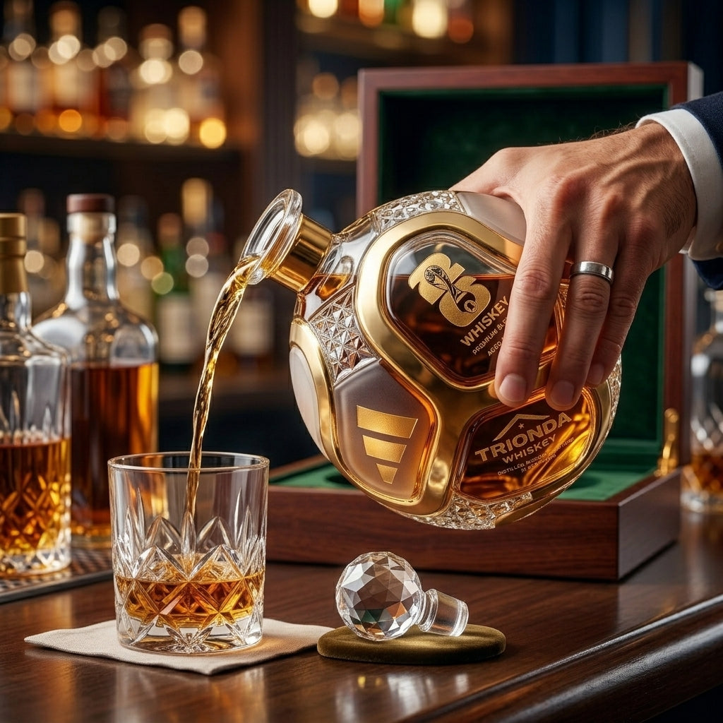 Trionda World Cup 2026 Limited Edition Luxury Gold Soccer Ball Whiskey Bottle